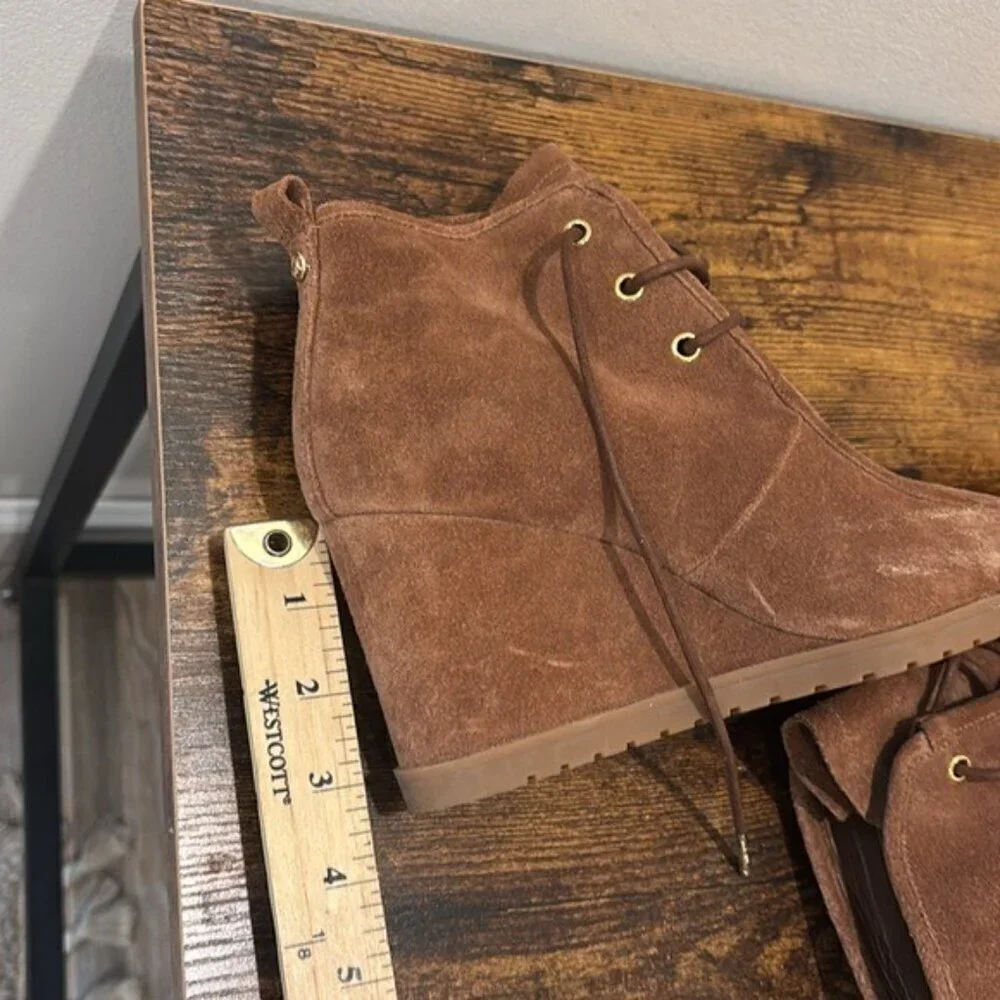 Michael Kors Brown Suede Wedge Ankle Boots 7.5